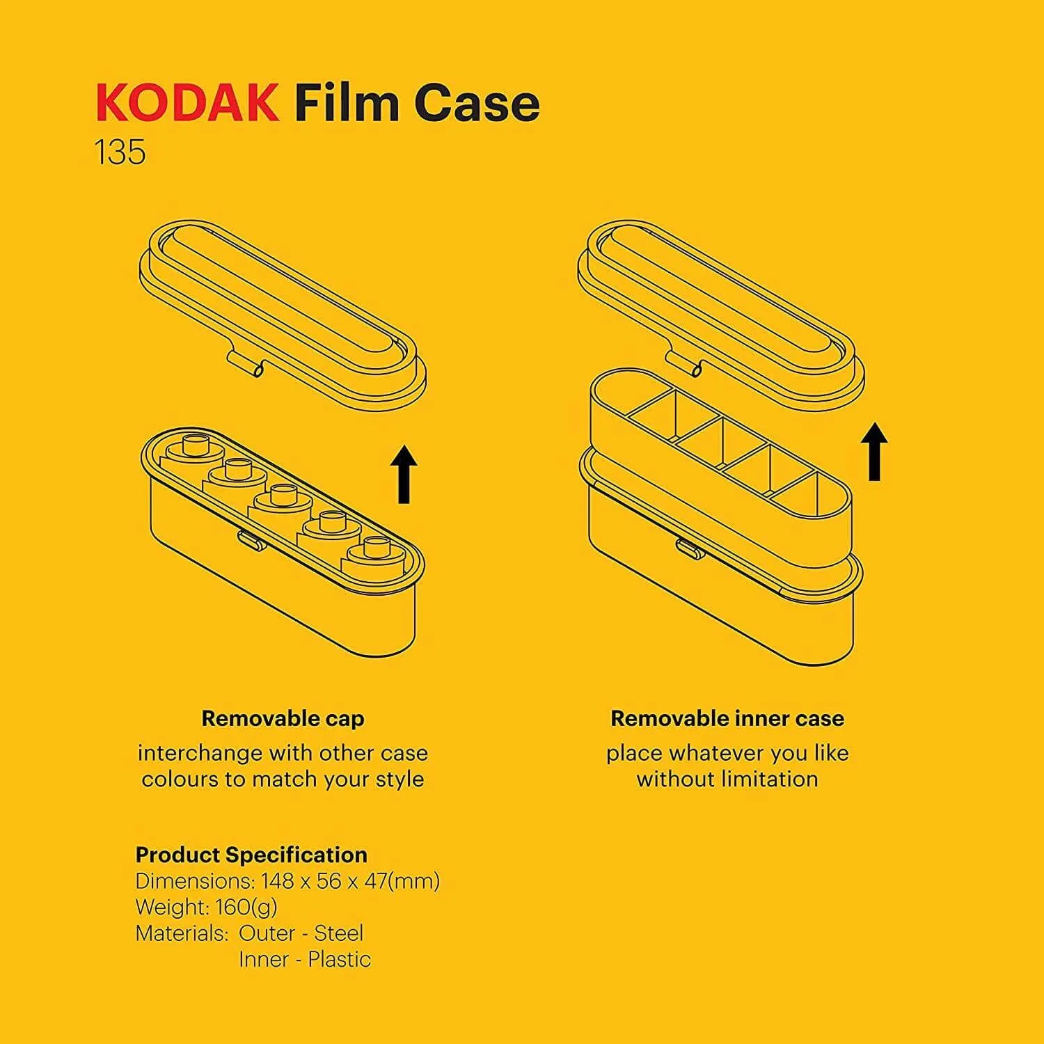 Blue Kodak Film Case | Fits 5 Rolls of 35mm Film - Cute Camera Co.