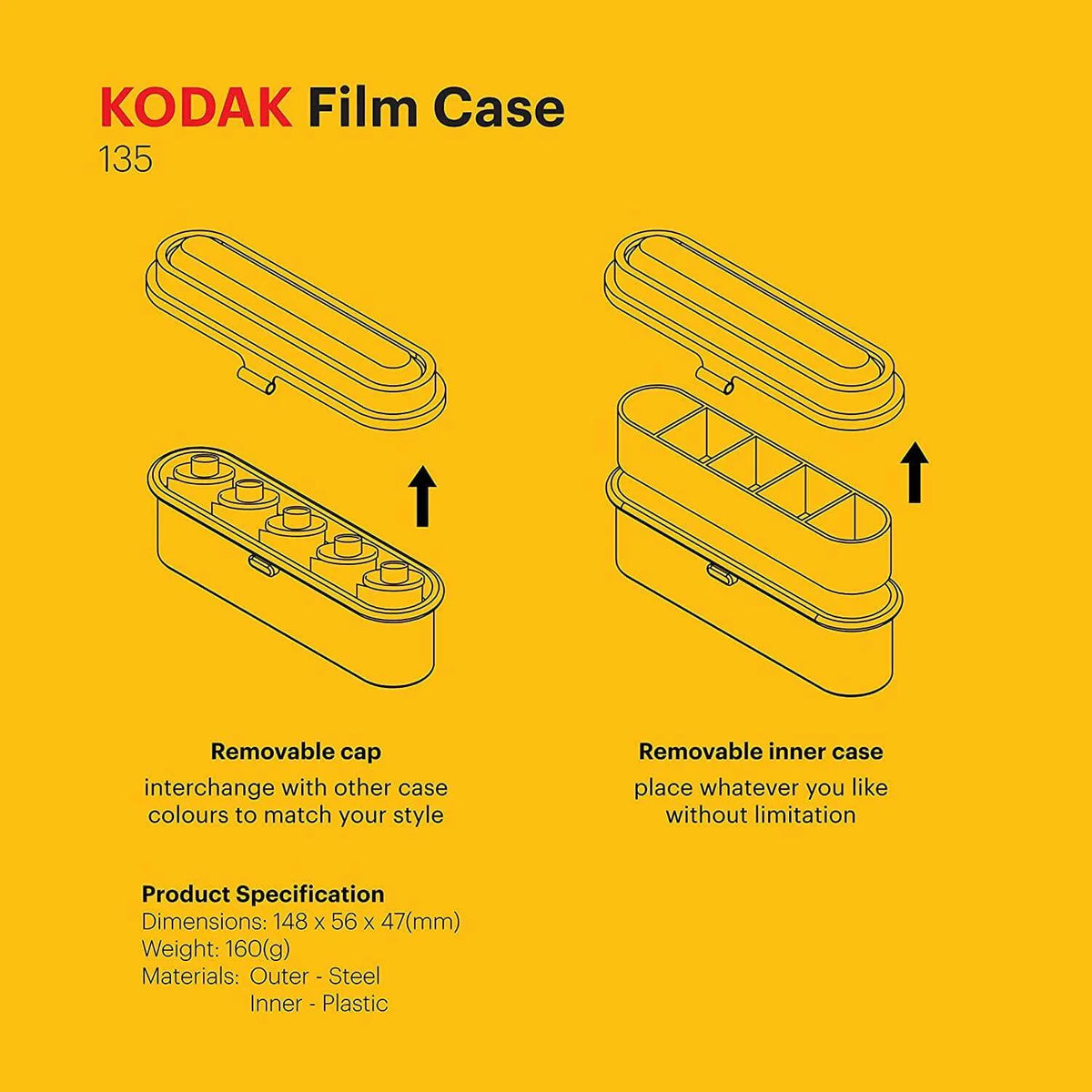 Blue Kodak Film Case | Fits 5 Rolls of 35mm Film - Cute Camera Co.