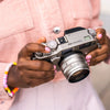 woman holding the Contax G2 35mm film camera
