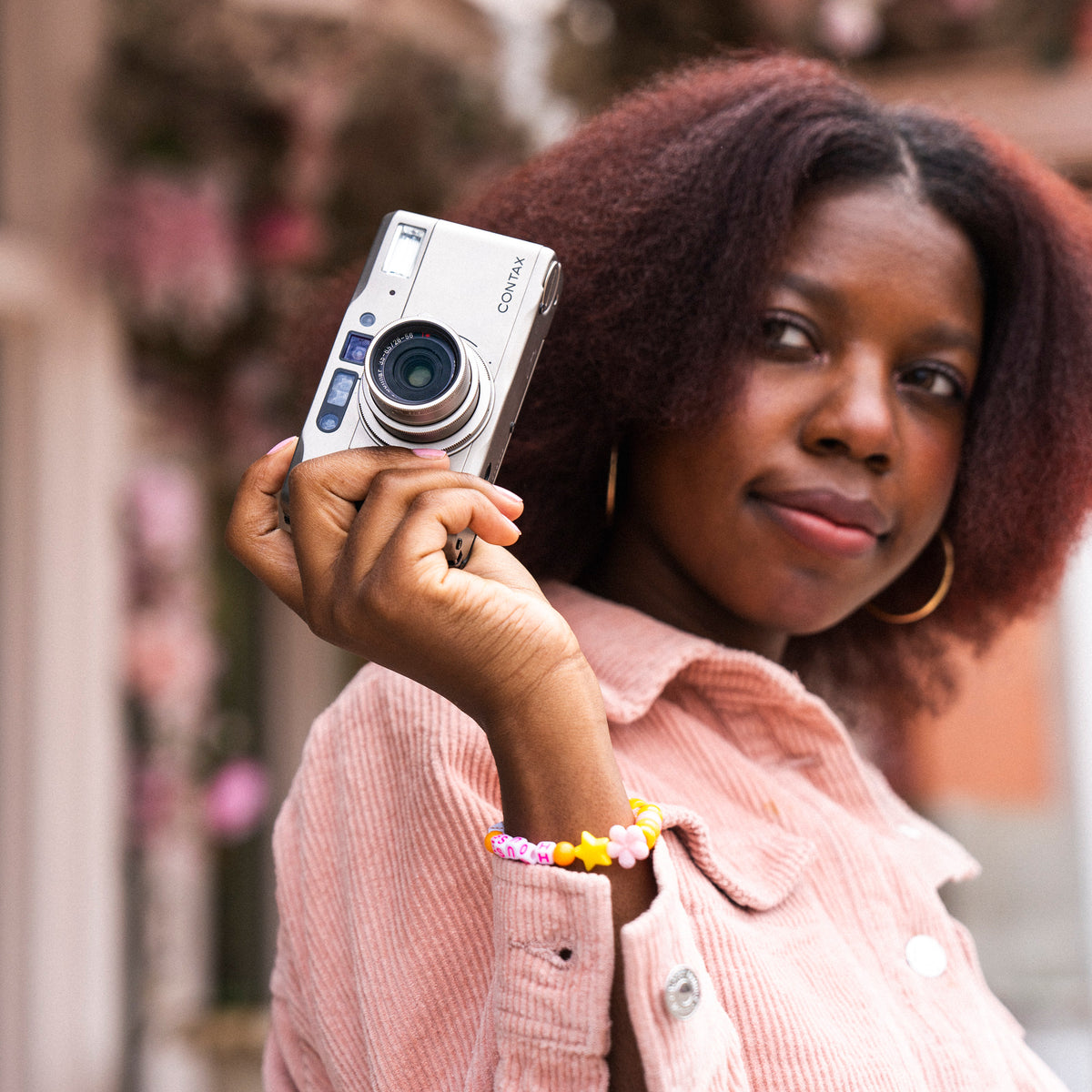 Lifestyle view of the Contax TVS 35mm film camera