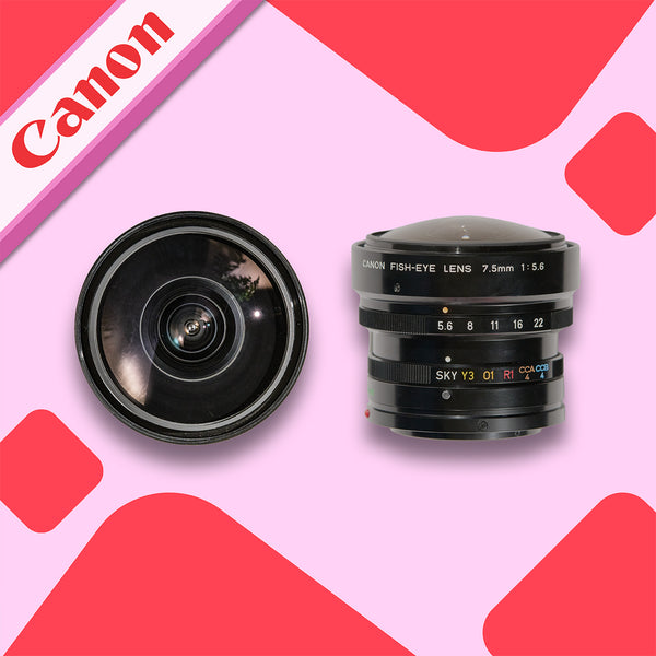 Canon 7.5mm Fisheye Lens f/5.6 | Manual Focus Film Camera Lens for Canon Cameras