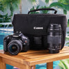 Canon Rebel T3i dual-lens camera kit with DSLR body, two lenses and Canon camera bag