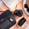 Nikon D3300 DSLR travel kit with a camera bag, 18–55mm lens and 70–300mm lens