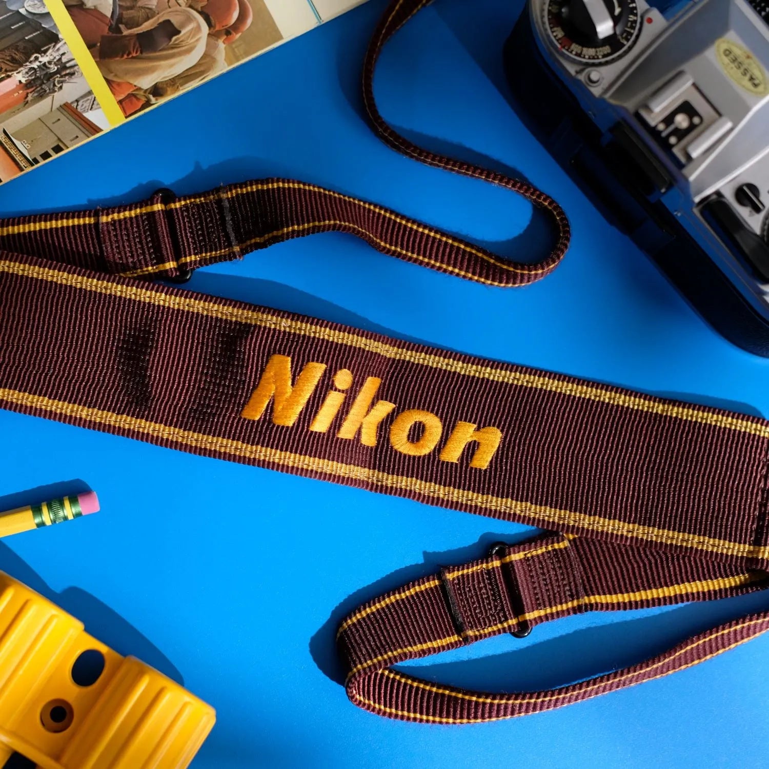 Collegiate Maroon and Yellow Nikon Camera Strap