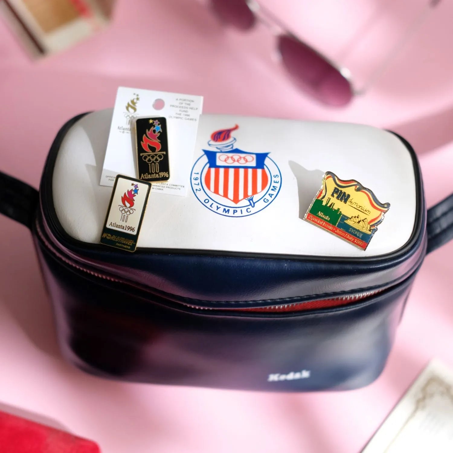 Kodak Olympic Pin and Bag Bundle (1972/1996)