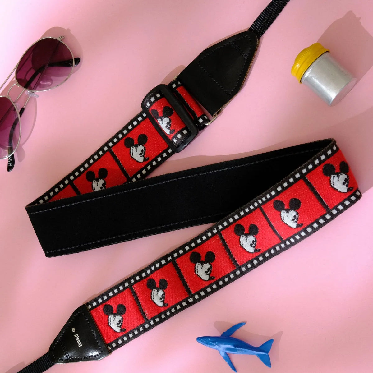 1980s Mickey Mouse Film Reel Camera Strap (Red)