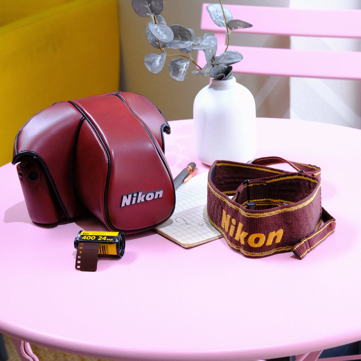 True Vintage: Nikon CF-22 Burgundy Camera Case & Strap Set (1982)