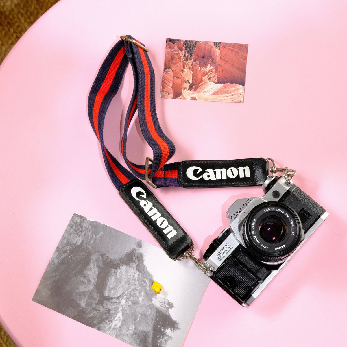 True Vintage: Canon Blue & Red Camera Strap (1980s)