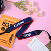 True Vintage: Blue and Red Canon EOS Woven Camera Strap (2000)