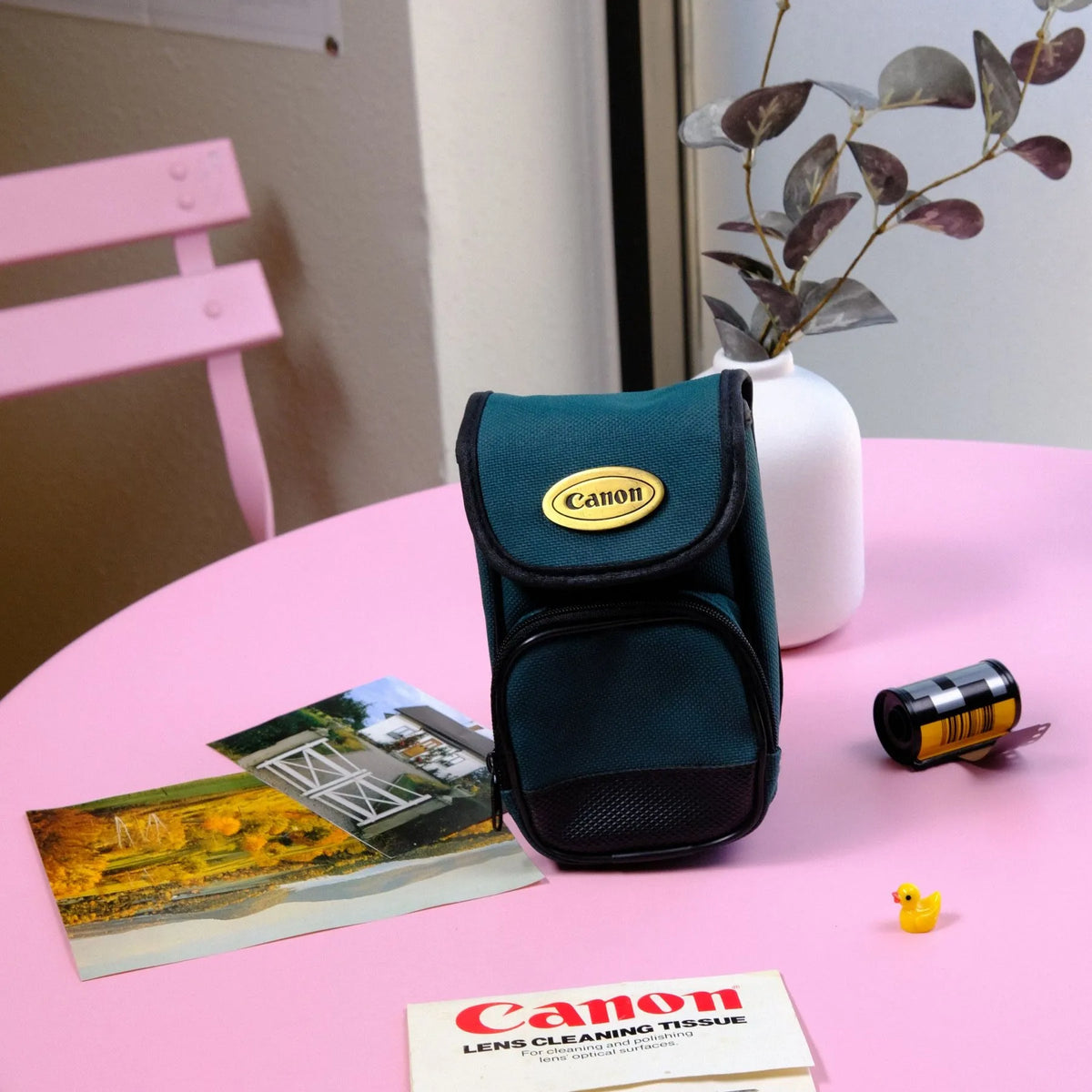 True Vintage:  Canon Teal Canvas Camera Pouch Case (1990)
