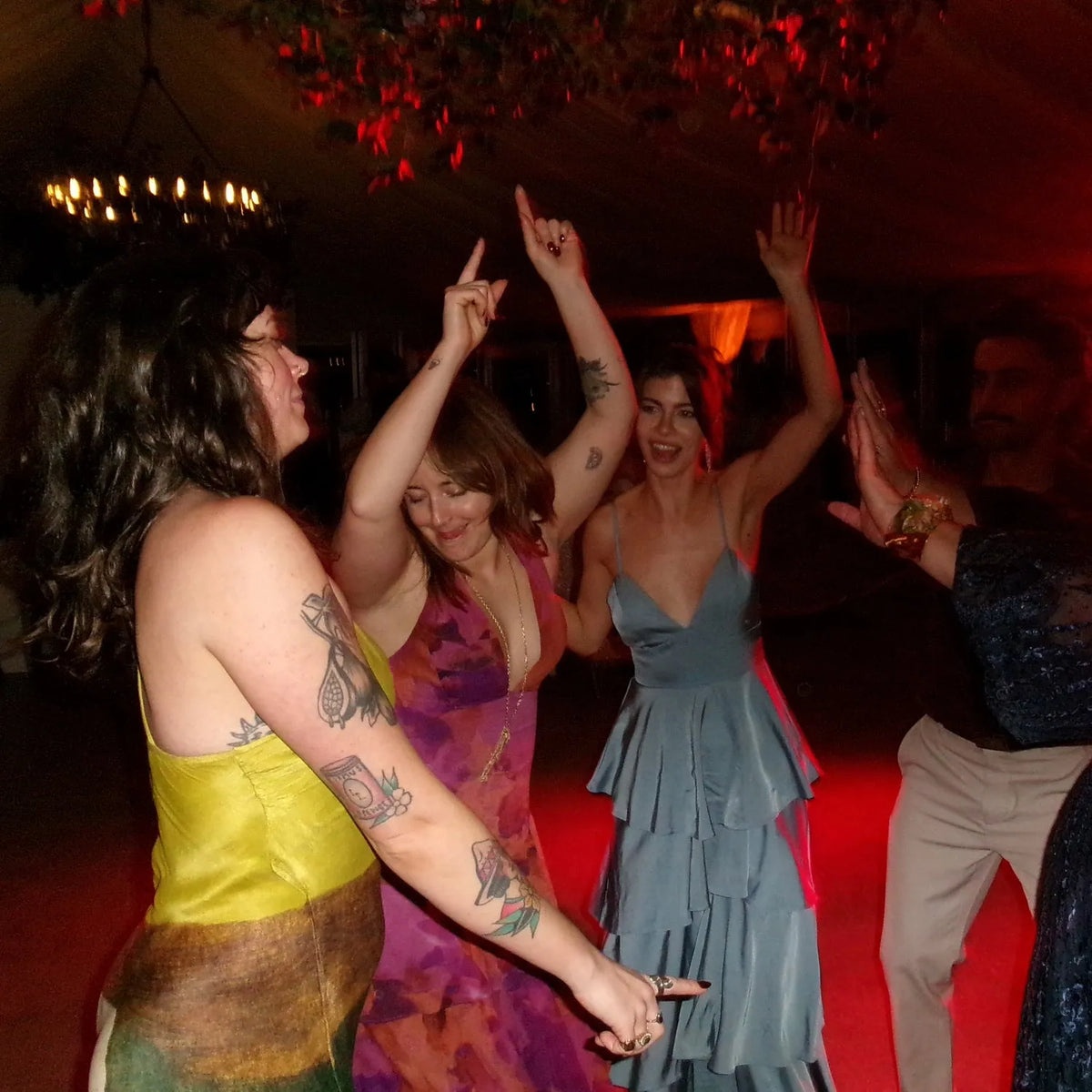 Example Nikon Coolpix S4100 flash photo of friends dancing at a party