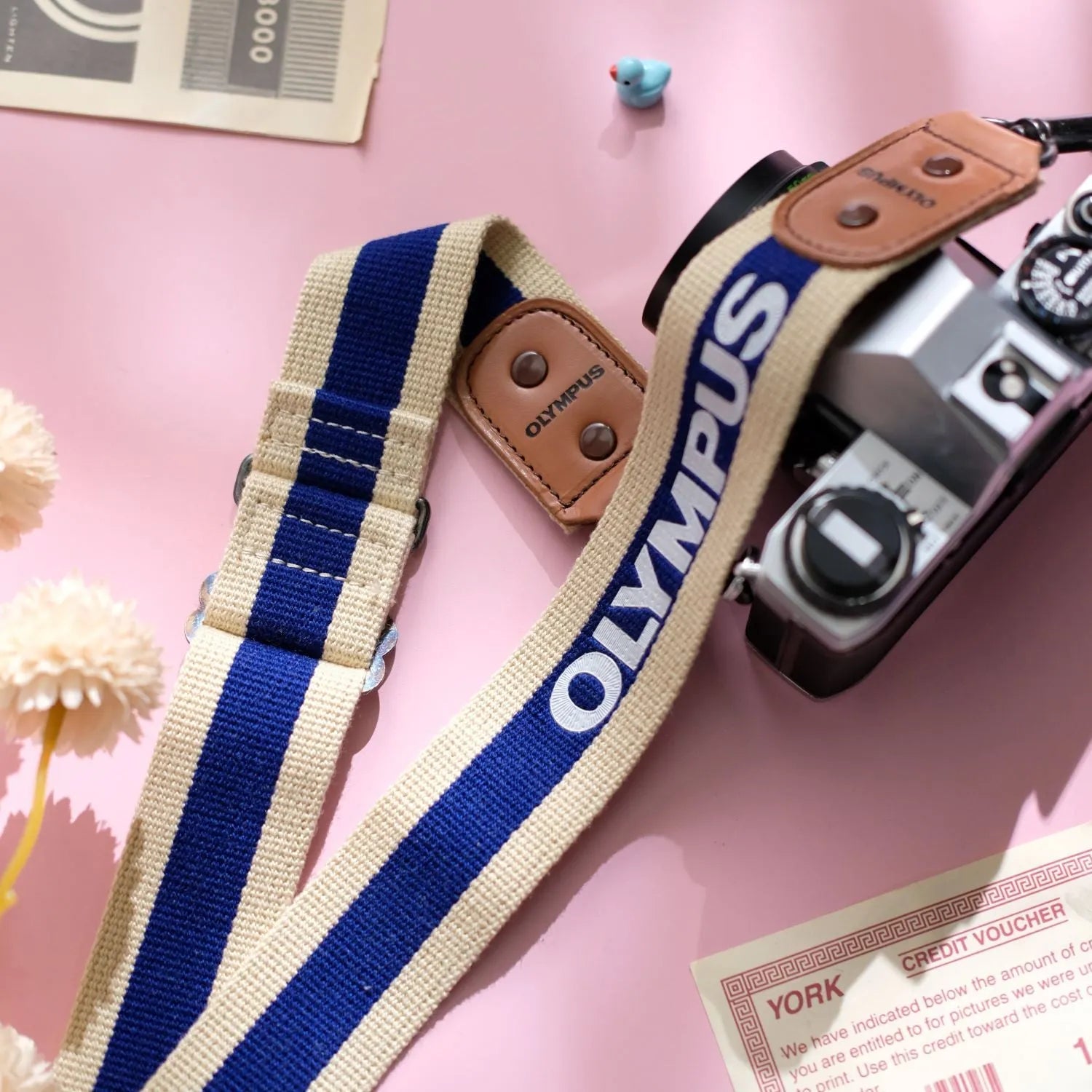 1960s Olympus Camera Strap (Blue)