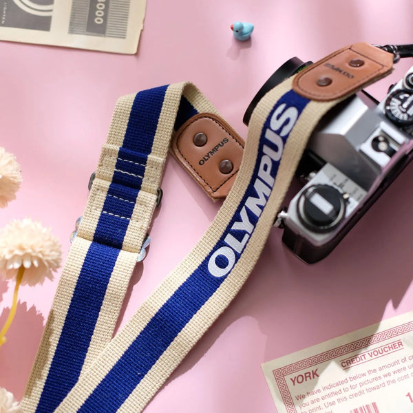 1960s Olympus Camera Strap (Blue)