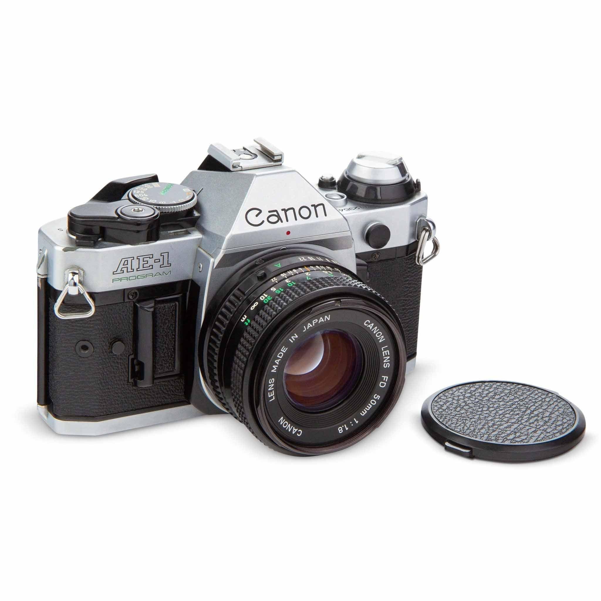 Canon AE-1 Program Bundle | 35mm Film Camera with Strap, Bag, and More